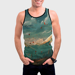 Майка-безрукавка мужская Горы, цвет: 3D-черный — фото 2