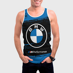Майка-безрукавка мужская BMW БМВ, цвет: 3D-белый — фото 2