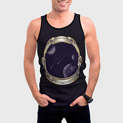 Майка-безрукавка мужская Шлем астронавта, цвет: 3D-черный — фото 2
