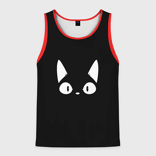 Мужская майка без рукавов Кошачья мордочка / 3D-Красный – фото 1