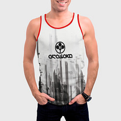 Майка-безрукавка мужская Cyberpunk 2077 Arasaka, цвет: 3D-красный — фото 2