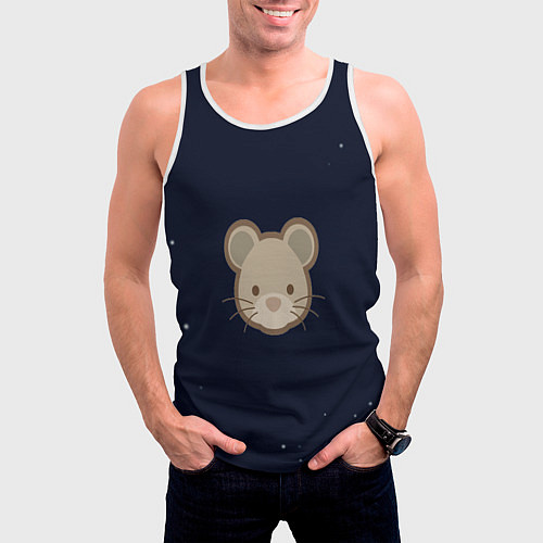Мужская майка без рукавов Ночная мышь / 3D-Белый – фото 3