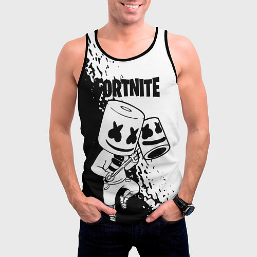Мужская майка без рукавов FORTNITE MARSHMELLO / 3D-Черный – фото 3