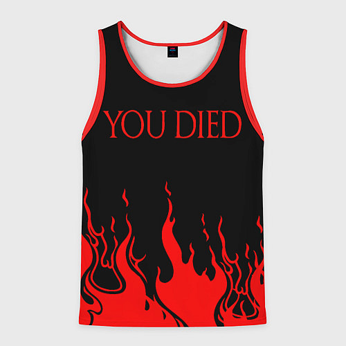 Мужская майка без рукавов YOU DIED / 3D-Красный – фото 1