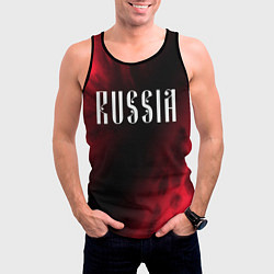 Майка-безрукавка мужская RUSSIA РОССИЯ, цвет: 3D-черный — фото 2