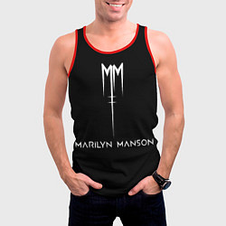 Майка-безрукавка мужская Marilyn Manson, цвет: 3D-красный — фото 2