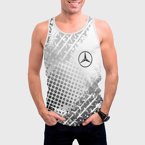 Мужская майка без рукавов Mercedes-Benz / 3D-Белый – фото 3