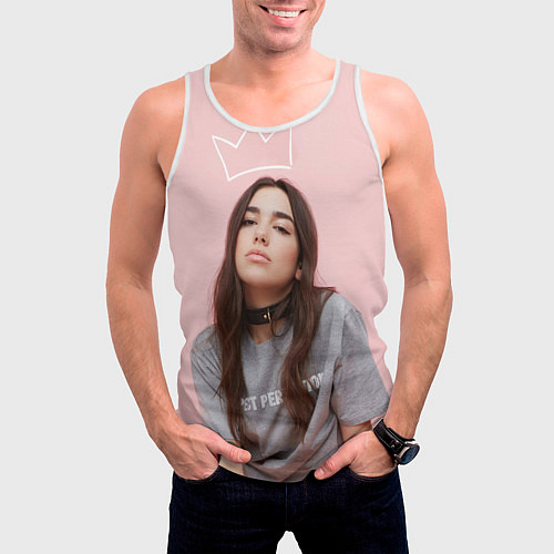 Мужская майка без рукавов Dua Lipa / 3D-Белый – фото 3
