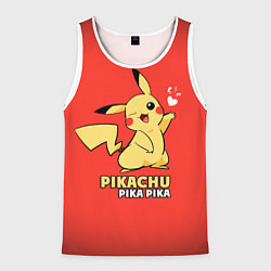 Майка-безрукавка мужская Pikachu Pika Pika, цвет: 3D-белый