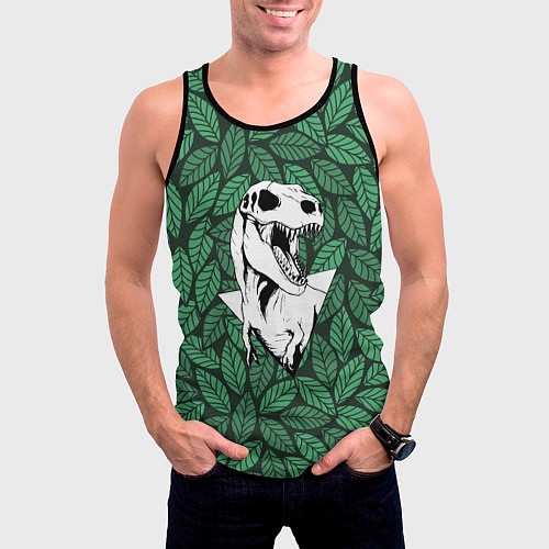 Мужская майка без рукавов Тиранозавр нежить / 3D-Черный – фото 3