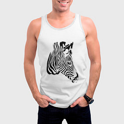 Майка-безрукавка мужская Zebra, цвет: 3D-белый — фото 2