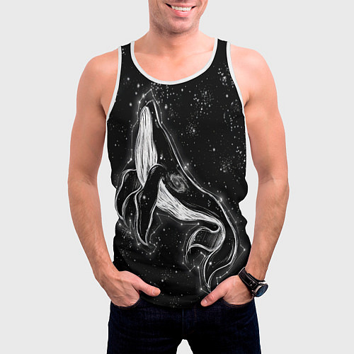 Мужская майка без рукавов Космический Кит / 3D-Белый – фото 3