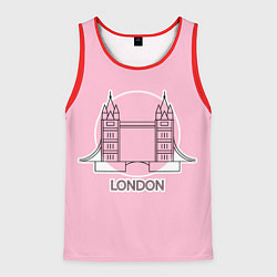 Майка-безрукавка мужская Лондон London Tower bridge, цвет: 3D-красный