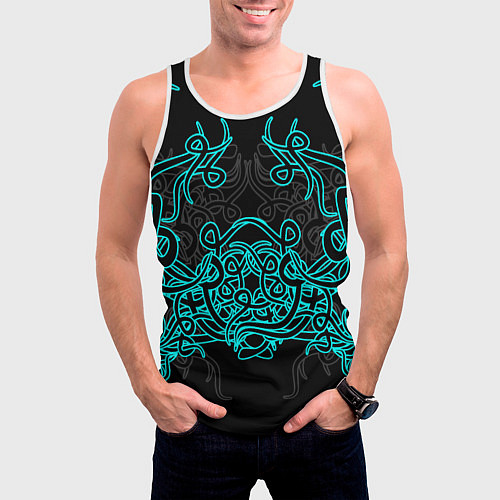 Мужская майка без рукавов Узоры магия / 3D-Белый – фото 3