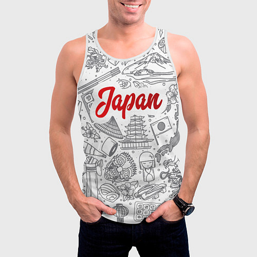 Мужская майка без рукавов Япония Z / 3D-Белый – фото 3