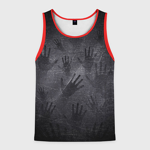 Мужская майка без рукавов ЛАДОНИ УШЕДШИХ / 3D-Красный – фото 1