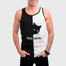 Майка-безрукавка мужская Черный кот, цвет: 3D-черный — фото 2
