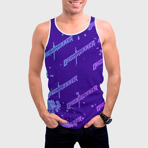 Мужская майка без рукавов Ghostrunner узор / 3D-Белый – фото 3
