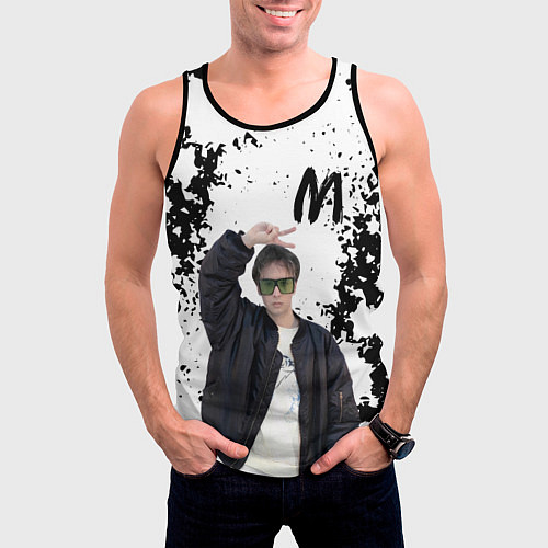 Мужская майка без рукавов СЛАВА МАРЛОУ / 3D-Черный – фото 3