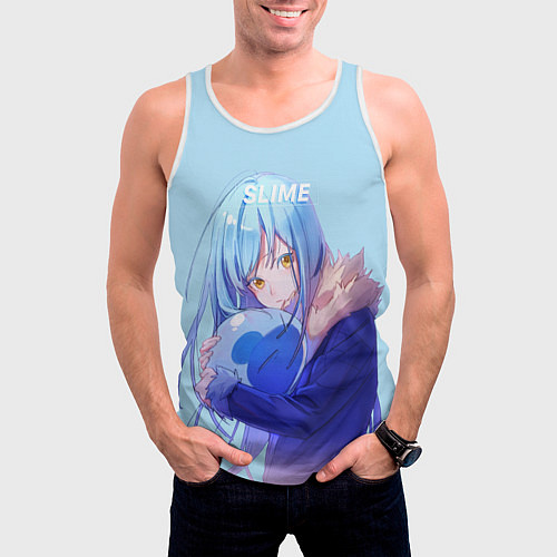 Мужская майка без рукавов Slime / 3D-Белый – фото 3