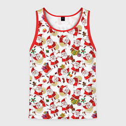 Майка-безрукавка мужская Дед Мороз, цвет: 3D-красный