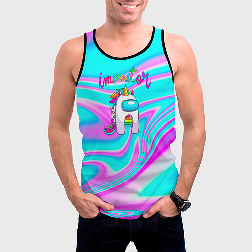 Мужская майка без рукавов Impostor Unicorn / 3D-Черный – фото 3