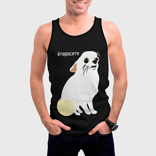 Мужская майка без рукавов Ёпарасете / 3D-Черный – фото 3