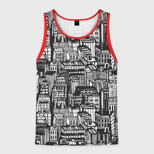 Мужская майка без рукавов Бесконечный город / 3D-Красный – фото 1