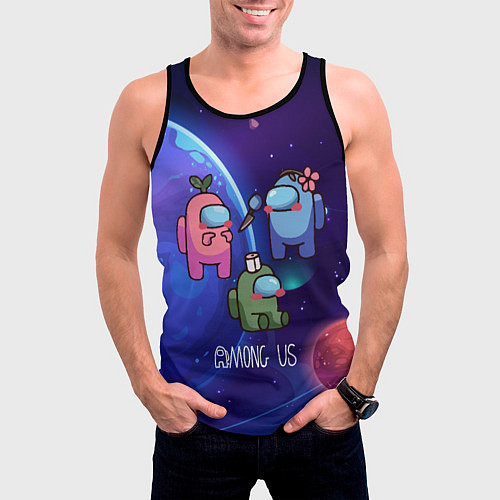 Мужская майка без рукавов Among Us Space / 3D-Черный – фото 3