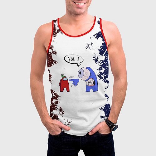 Мужская майка без рукавов Among Us - YOU! Z / 3D-Красный – фото 3