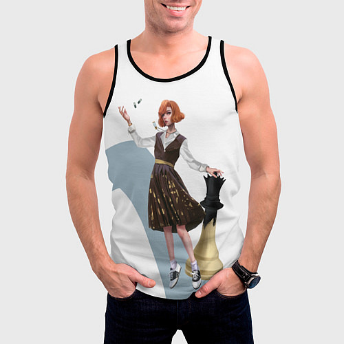 Мужская майка без рукавов Ход Королевы / 3D-Черный – фото 3