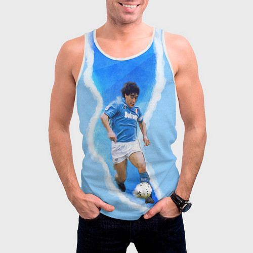 Мужская майка без рукавов Диего Армандо / 3D-Белый – фото 3