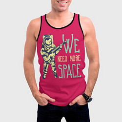 Майка-безрукавка мужская Нужно больше космоса, цвет: 3D-черный — фото 2