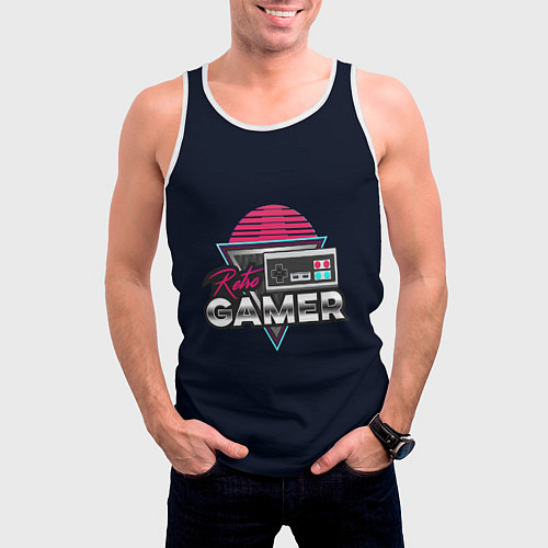 Мужская майка без рукавов Retro Gamer / 3D-Белый – фото 3