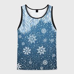 Майка-безрукавка мужская Снежное Настроенние, цвет: 3D-черный