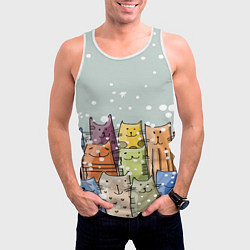 Майка-безрукавка мужская Котики, цвет: 3D-белый — фото 2