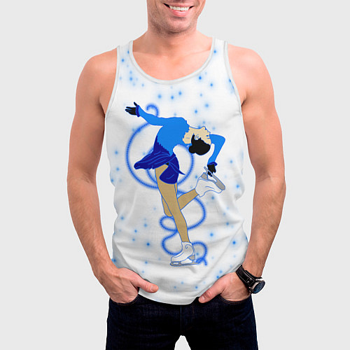 Мужская майка без рукавов Фигурное катание / 3D-Белый – фото 3