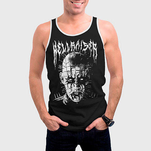 Мужская майка без рукавов Hellraiser / 3D-Белый – фото 3