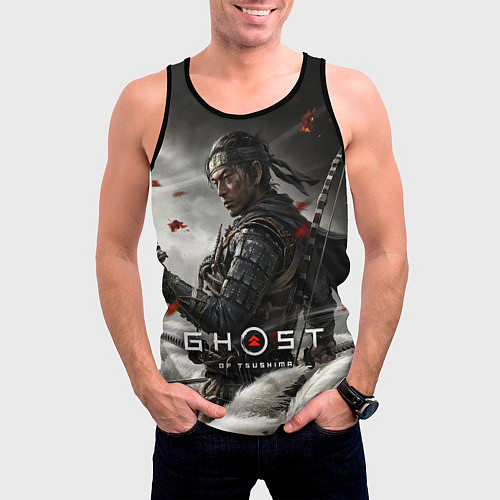 Мужская майка без рукавов Ghost of Tsushima / 3D-Черный – фото 3