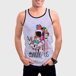 Майка-безрукавка мужская Among Us, цвет: 3D-черный — фото 2