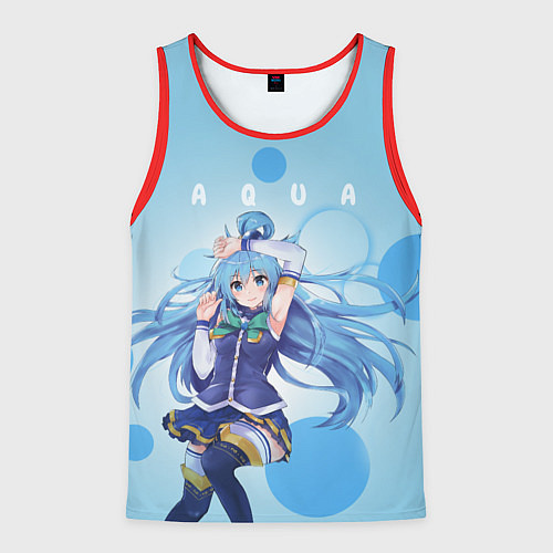 Мужская майка без рукавов Aqua / 3D-Красный – фото 1