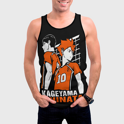 Мужская майка без рукавов Haikyuu Hinata Kageyama / 3D-Черный – фото 3