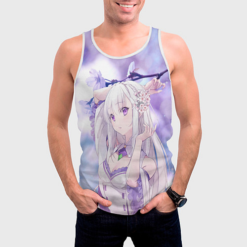 Мужская майка без рукавов Эмилия / 3D-Белый – фото 3