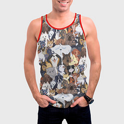 Майка-безрукавка мужская Dogs, цвет: 3D-красный — фото 2