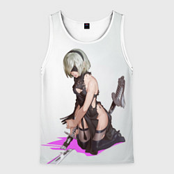 Майка-безрукавка мужская NIER AUTOMATA 2B, цвет: 3D-белый