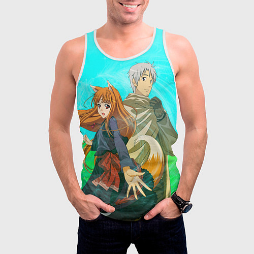 Мужская майка без рукавов Волчица и пряности / 3D-Белый – фото 3