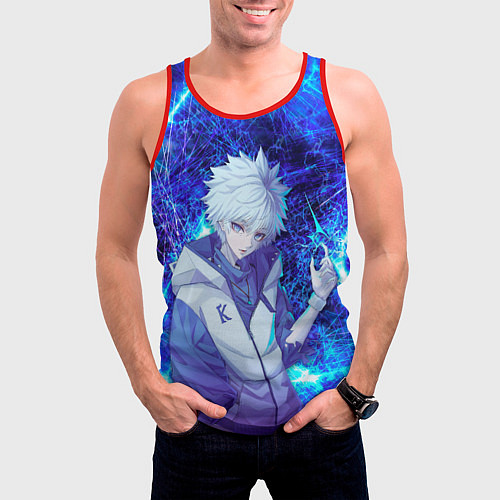Мужская майка без рукавов Киллуа Золдик / 3D-Красный – фото 3