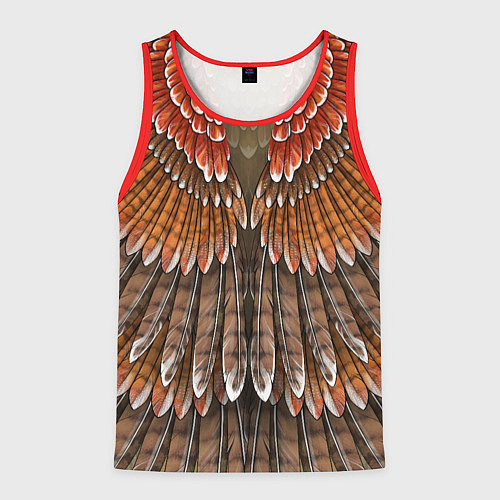 Мужская майка без рукавов Оперение: орел / 3D-Красный – фото 1