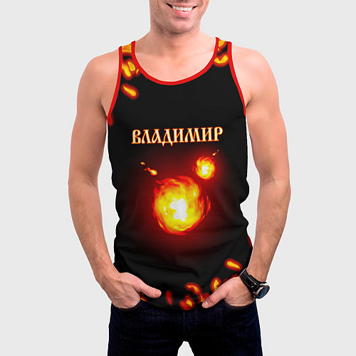 Мужская майка без рукавов Владимир / 3D-Красный – фото 3