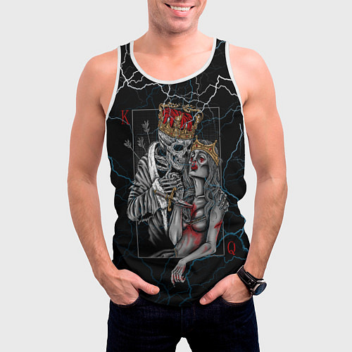 Мужская майка без рукавов The Skull King and Queen / 3D-Белый – фото 3